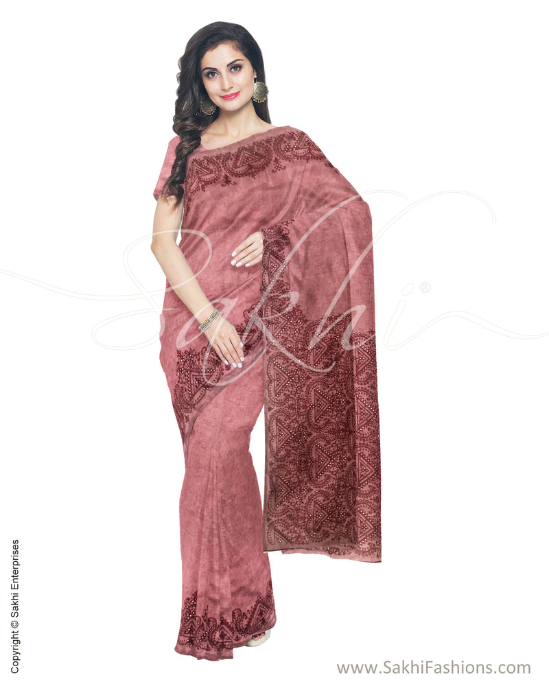 ITS-16761 - Peach &  Blended Tussar Saree