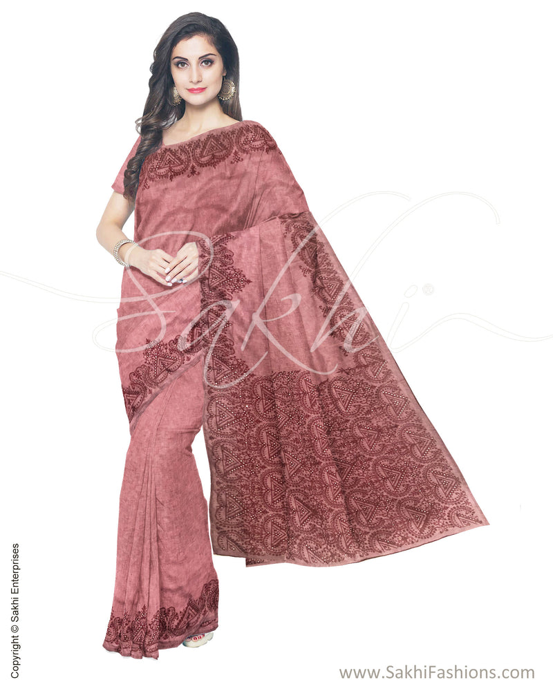 ITS-16761 - Peach &  Blended Tussar Saree