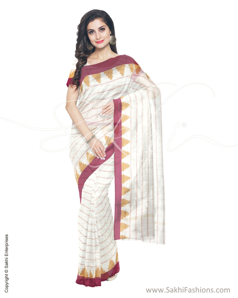 ITS-17556- White pure kota Cotton saree