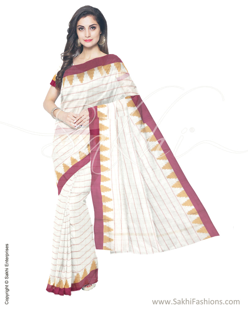 ITS-17556- White pure kota Cotton saree
