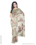 ITS-20061 - Green &  Faux Chanderi Saree