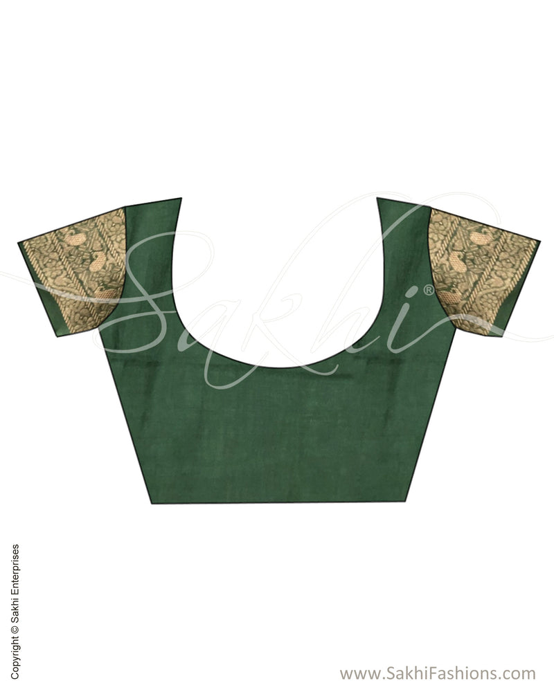 ITS-20067 - Green &  Faux Chanderi Saree