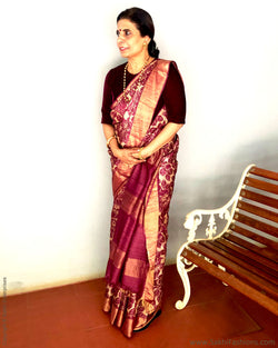 EE-S21891 Violet Tussar saree