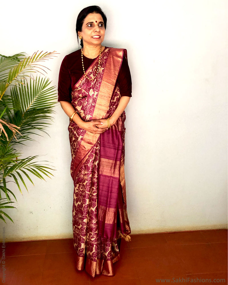 EE-S21891 Violet Tussar saree