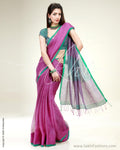 SR-0410 Pure Linen Pink Sari