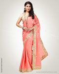 SR-0901 - Pink Crepe Silk Saree