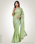 SR-0902 - Green Crepe Silk Saree