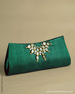 AC-0012 Silk Clutch Green