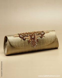 AC-0030 Oval Golden Beige Clutch