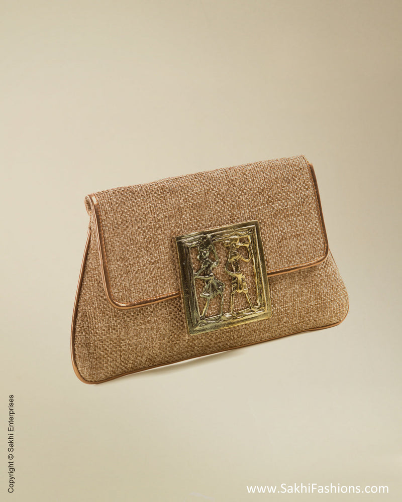 AC-0036 Beige Jute Clutch