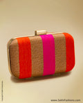 AC-0049 Pink & Multi Pure Kanchivaram Silk Clutch