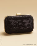 AC-0055 Black & Gold Lace Clutch