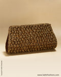 AC-0056 Brown & Antique Silk Clutch