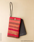 AC-0065 Red & Multi Brocade Handy Mobile Pouch