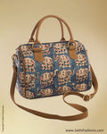 AC-0066 - Blue & Beige Cotton Bag