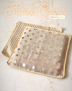 ACDR-23923 - Beige & Gold   Saree Cover