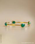 Green & Gold Jade Bangle