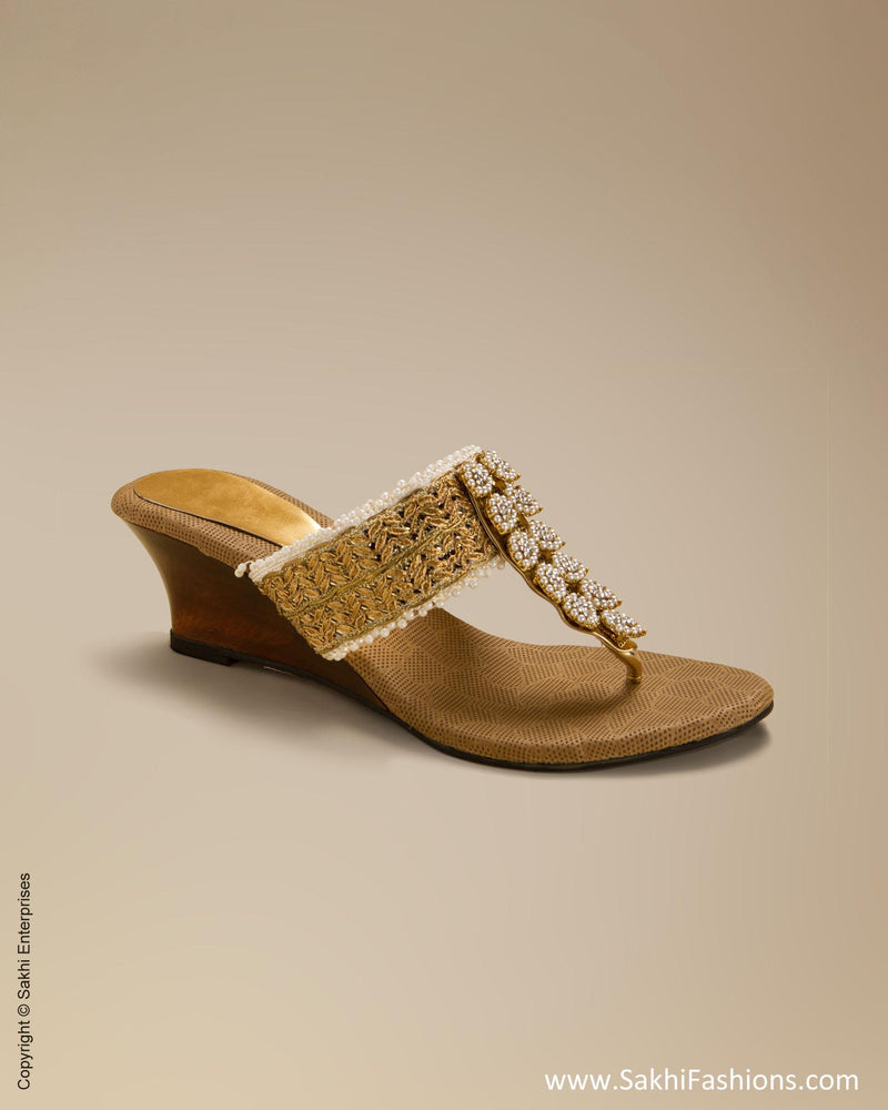 AF-0047 - White & Brown Pure Silk Footwear