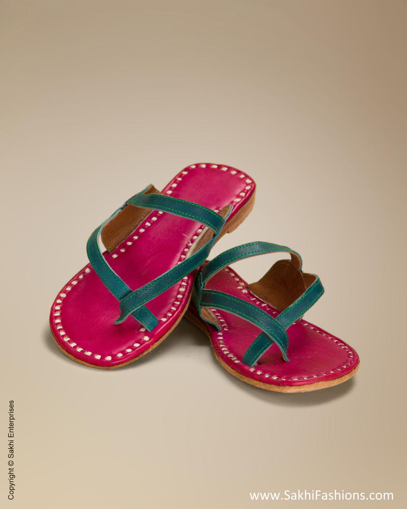 AF-0055 - Pink & Green Leather Footwear