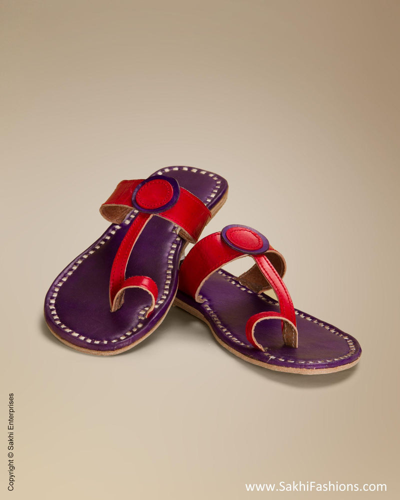 AF-0059 - Violet & Red Leather Footwear
