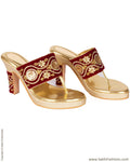 AFDO-16930 - Red & Gold Heel Chappal