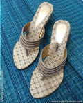 AFDP-14954 - Beige &  Jaquard Chappal