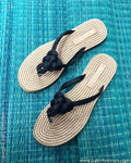 AFDP-15051 - Beige & Black Flat Chappal