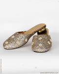 AFDP-24362 - Silver & Cream Medium Heel Footwear
