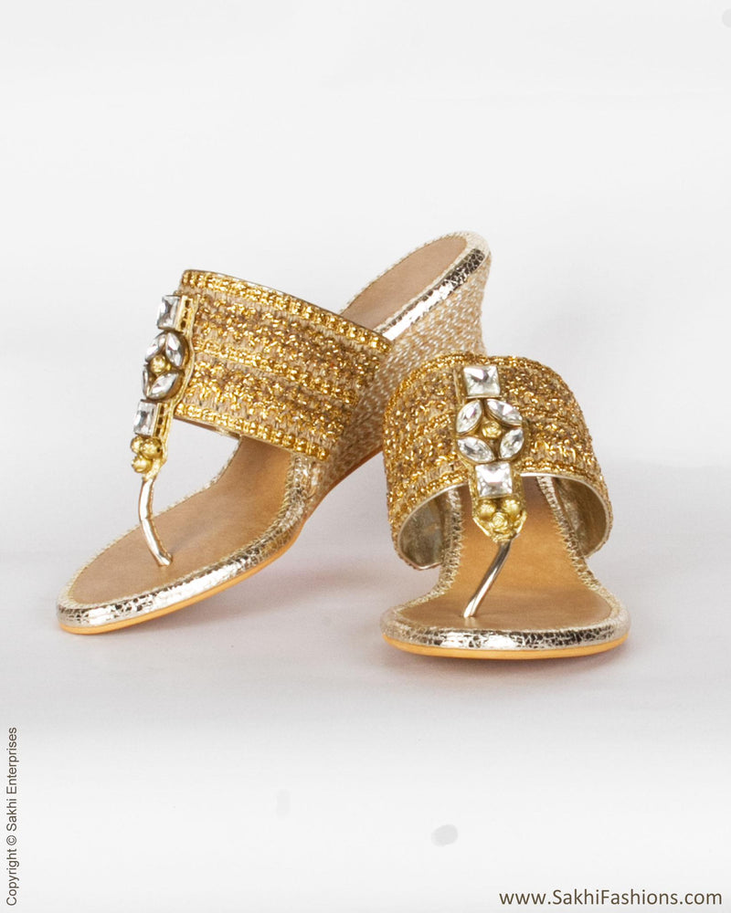 AFDP-24385 - Beige & Gold High Heel Footwear