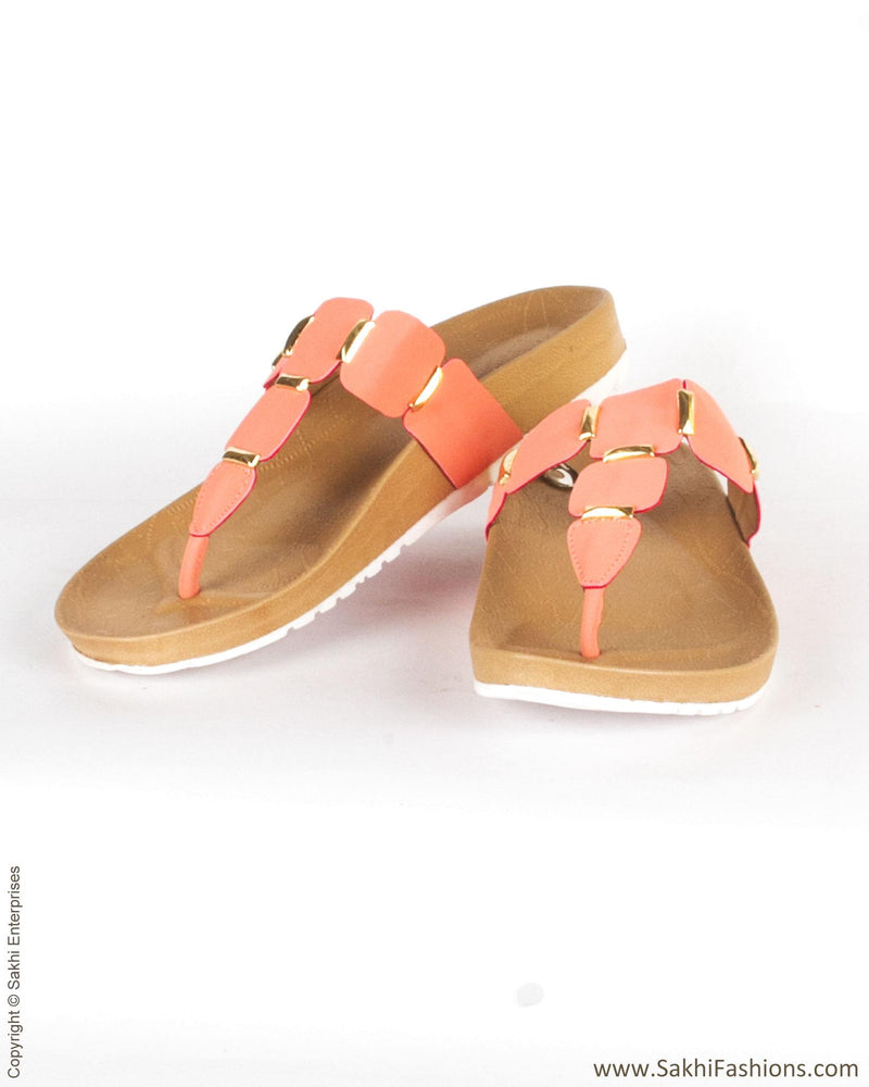 AFDP-24418 - Beige & Peach Flat Heel Footwear