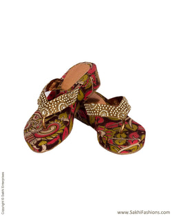 AFDP-24461 - Multi & Gold Heel Chappal
