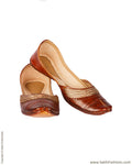 AFDQ-1008 - Brown & Beige Flat Court Shoe