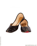 AFDQ-1019 - Black & Beige Flat Court Shoe