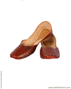 AFDQ-1025 - Brown & Beige Flat Court Shoe