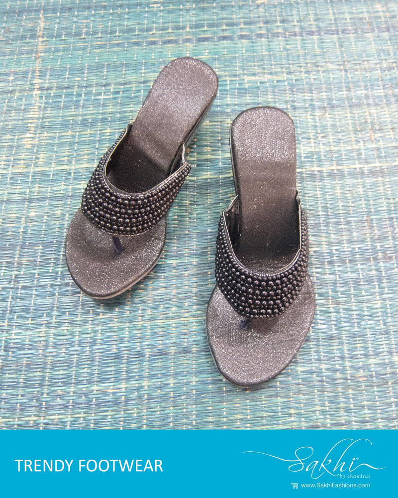 AFDQ-14991 - Black & Black Chappal