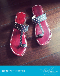 AFDQ-4171 - Pink & Black Chappal