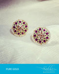 AG-R9382 - Gold & Multi Pure Gold Earring