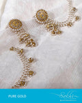 AG-R9469 - Gold & Cream Pure Gold Pearl and Earring