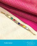 AGBG17-118 - Multi & Gold Pure Gold Bracelet