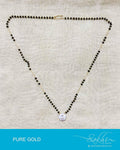 AGDP-12842 - Gold & Black Pure Gold Bead Mala