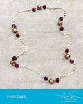 AGDP-12845 - Gold & Maroon Pure Gold Chain