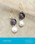 AGDP-12854 - White & Multi Pure Gold Earring