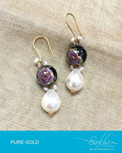 AGDP-12854 - White & Multi Pure Gold Earring