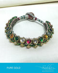 AGDP-20544 - Gold & Multi Pure Gold Kada Bracelet