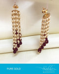AGDP-20575 - Gold & Cream Pure Gold Long Jhumka