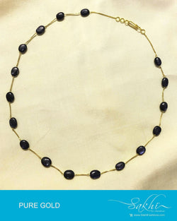 AGDP-8978 - Black & Gold Pure Gold Neck Chain