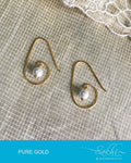AGDQ-14473 - Marron & Gold Pure Gold Hook Earrings