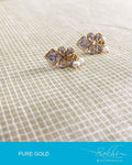 AGDQ-14478 - Multi & Gold Pure Gold Hook Earrings