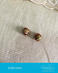 AGDQ-14480 - Marron & Gold Pure Gold Pearl Bali Earrings