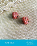 AGDQ-14490 - Peach & Gold Pure Gold Pearl Bali Earrings